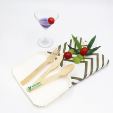 Biodegradable Disposable Bamboo Spoons Natural Cutlery Utensils For Lunch, Dinner, Camping